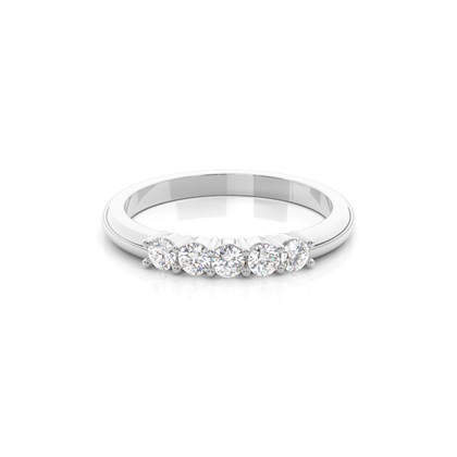 4 Prong Setting Plain Five Stone Ring