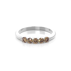 4 Prong Setting Plain Five Stone Champagne Ring