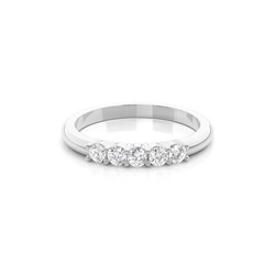 4 Prong Setting Plain Five Stone Ring
