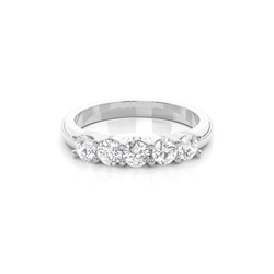 Bague 5 pierres diamant rond serti 4 griffes