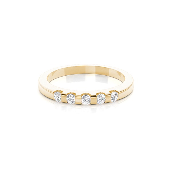 Channel Setting Plain Five Stone Ring