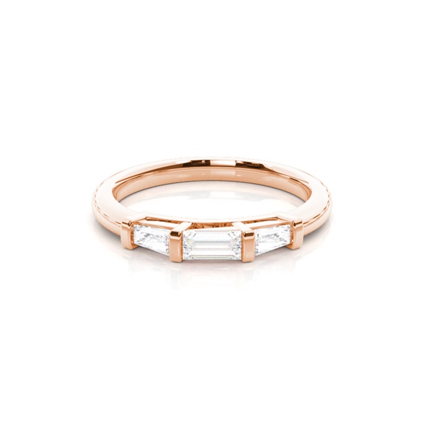 Bar Setting Plain Three Stone Ring