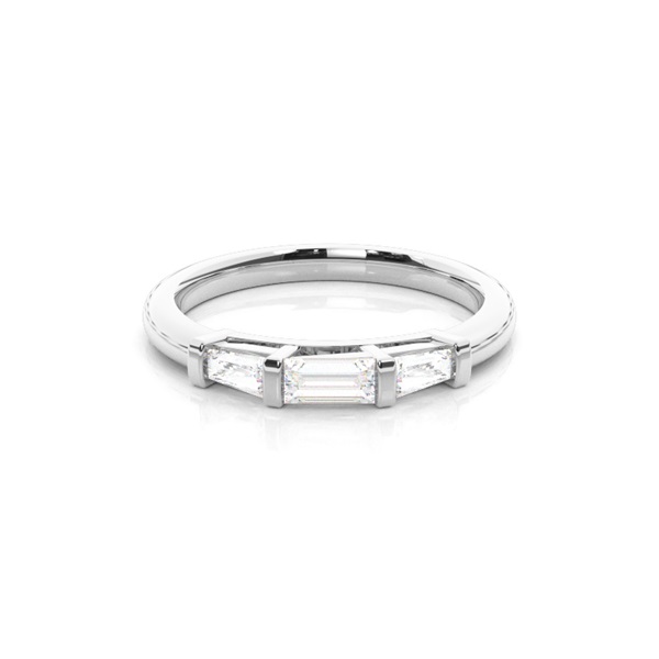 Bar Setting Plain Three Stone Ring
