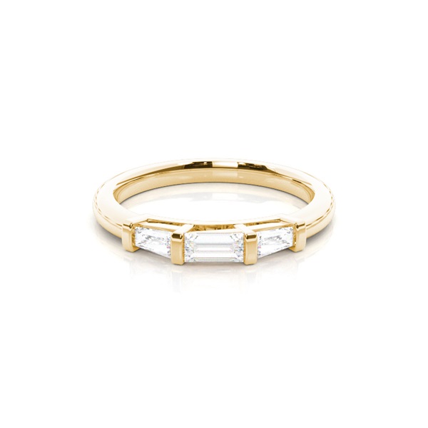 Bar Setting Plain Three Stone Ring