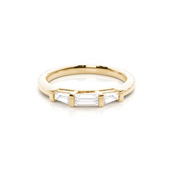 Bar Setting Plain Three Stone Ring