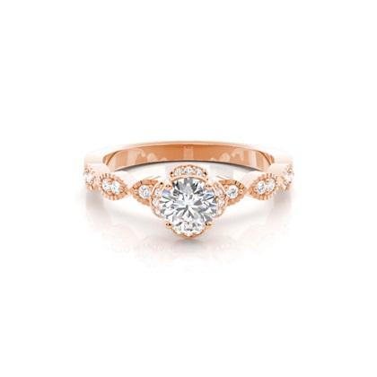 Vintage Rose Gold Diamond Engagement Rings