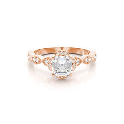 Asscher Rotgold Diamantringe