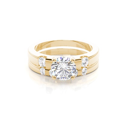 Yellow Gold Bridal Set Diamond Engagement Rings