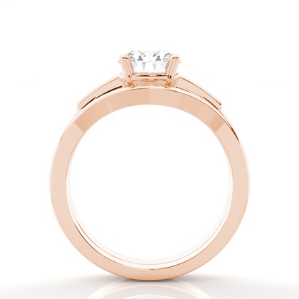Rose Gold Bridal Engagement and Wedding Bands Ring Sets