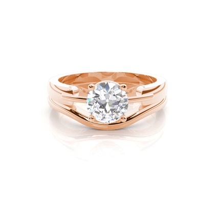 Rose Gold Bridal Engagement and Wedding Bands Ring Sets