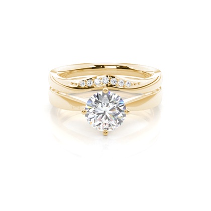 Yellow Gold Bridal Set Diamond Engagement Rings