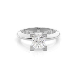4 Prong Setting Princess Diamond Plain Engagement Ring