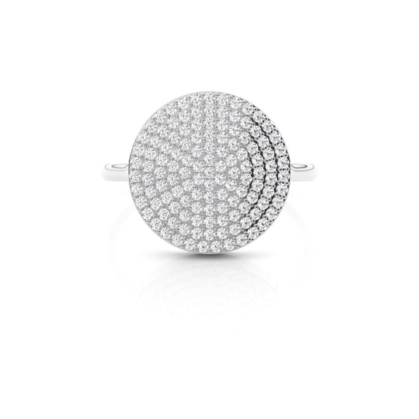 Pave Setting Round Diamond Promise Ring