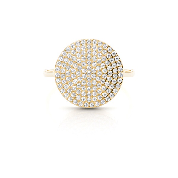 Pave Setting Round Diamond Promise Ring