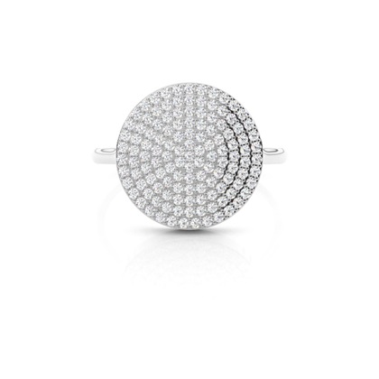 Pave Setting Round Diamond Promise Ring
