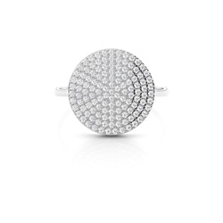 Runder Petite Diamantring mit einer Pavefassung