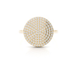 Runder Petite Diamantring mit einer Pavefassung