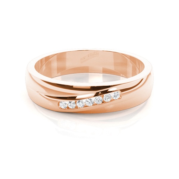 5.00mm Studded Comfort Fit Diamond Wedding Band