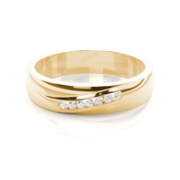 5.00mm Studded Comfort Fit Diamond Wedding Band
