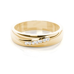 5.00mm Studded Comfort Fit Diamond Wedding Band
