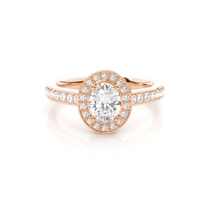 4 Prong Setting Side Stone Halo Engagement Ring