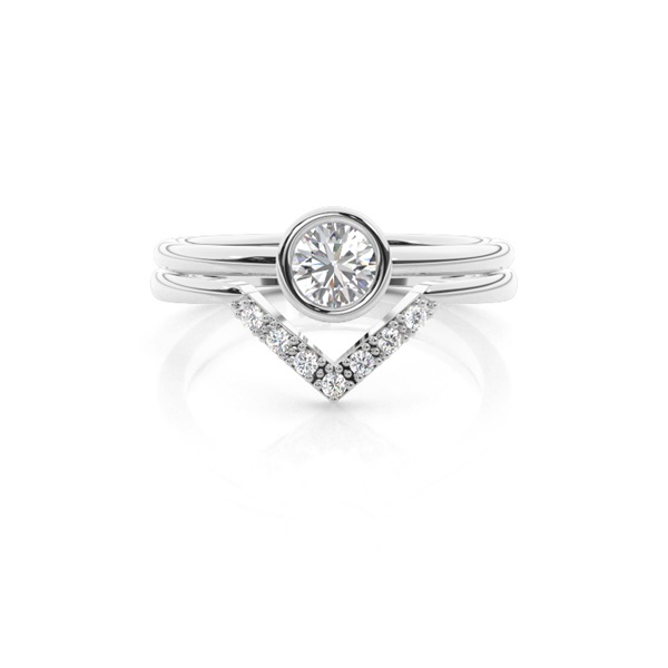 White Gold Bridal Set Diamond Engagement Ring
