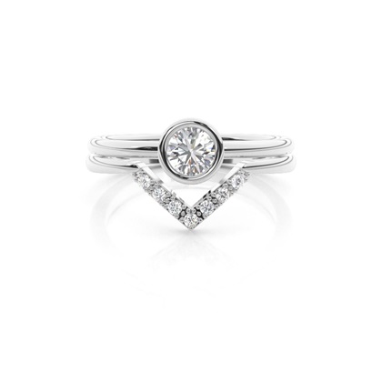 White Gold Bridal Set Diamond Engagement Ring