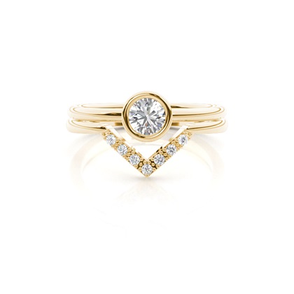 Yellow Gold Bridal Set Diamond Engagement Rings
