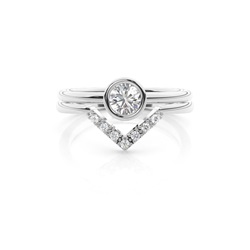 White Gold Bridal Set Diamond Engagement Ring