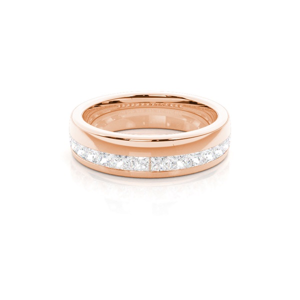 5.00mm Studded Standard Flat Profile Diamond Wedding Band