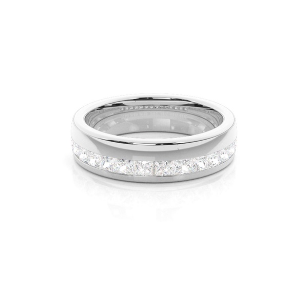 5.00mm Studded Standard Flat Profile Diamond Wedding Band
