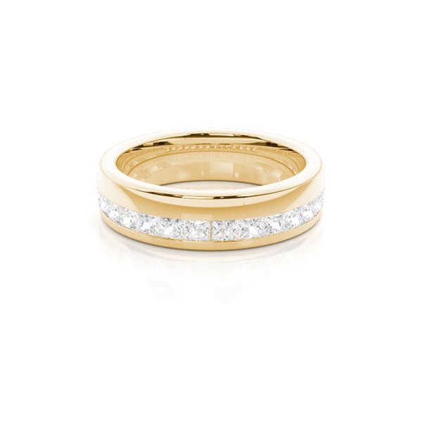 5.00mm Studded Standard Flat Profile Diamond Wedding Band
