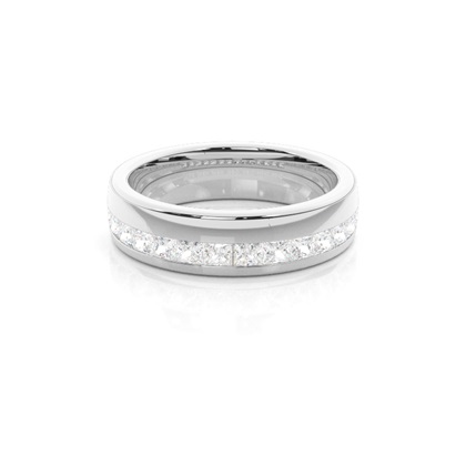 5.00mm Studded Standard Flat Profile Diamond Wedding Band