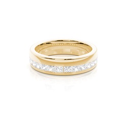 5.00mm Studded Standard Flat Profile Diamond Wedding Band