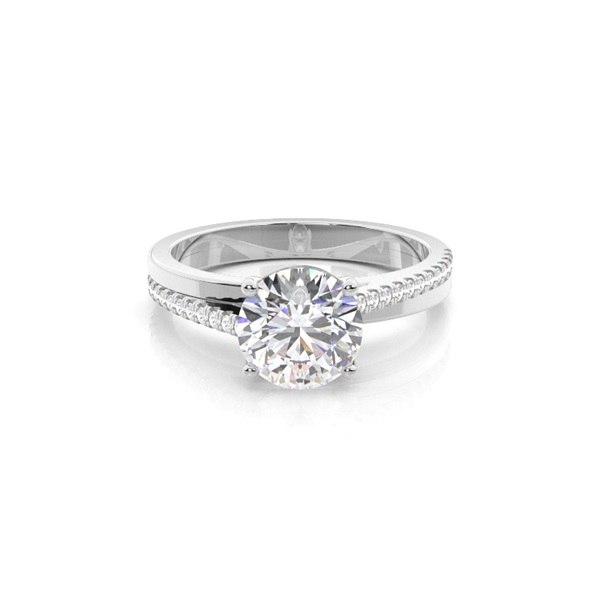 4 Prong Setting Side Stone Engagement Ring