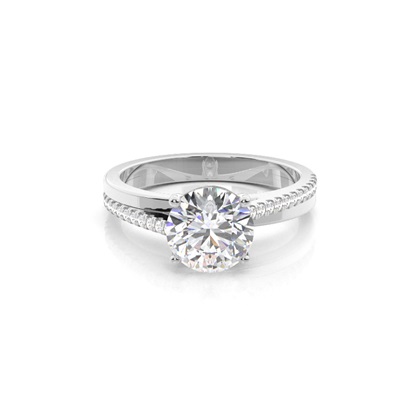 4 Prong Setting Side Stone Engagement Ring