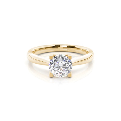 Yellow Gold Solitaire Diamond Rings 