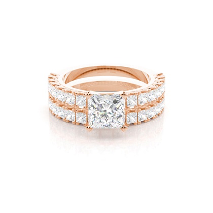 Rose Gold Bridal Set Diamond Engagement Rings