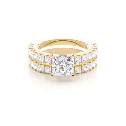 Yellow Gold Bridal Set Diamond Engagement Rings
