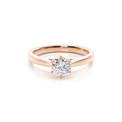 Rose Gold Solitaire Diamond Rings