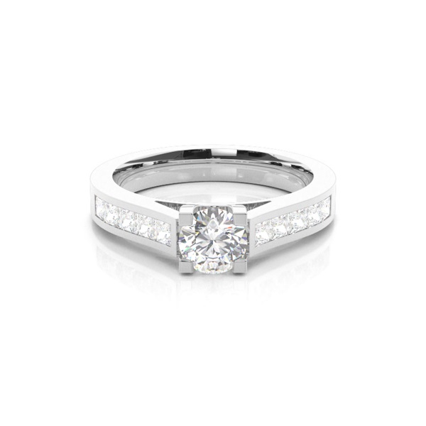 4 Prong Setting Side Stone Engagement Ring