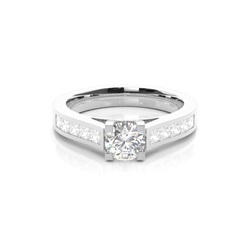 4 Prong Setting Side Stone Engagement Ring
