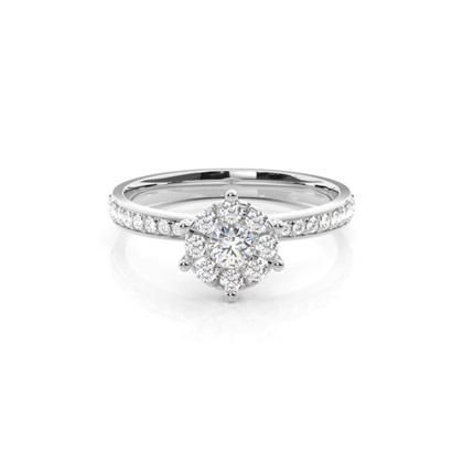 White Gold Round Diamond Engagement Ring
