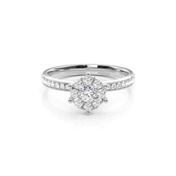 White Gold Round Diamond Engagement Ring