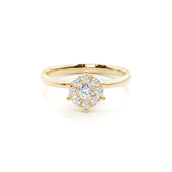Pressure Setting Cluster Diamond Engagement Ring