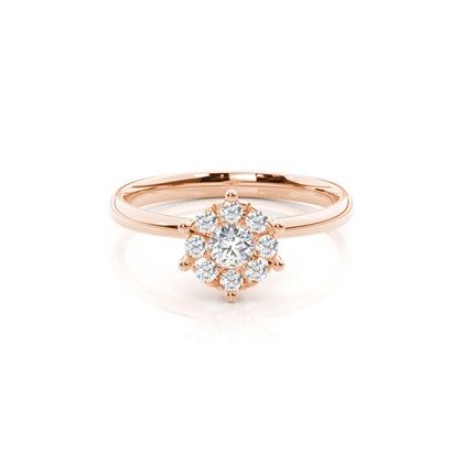 Round Cluster Diamond Rings