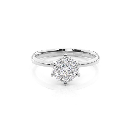 Pressure Setting Cluster Diamond Engagement Ring