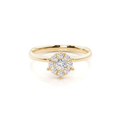 Yellow Gold Cluster Diamond Rings