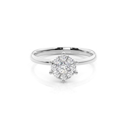 Runder Mehrfachdiamant Ring in einer Balkenfassung