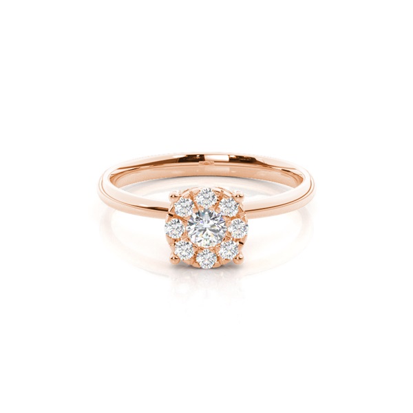 Pressure Setting Cluster Diamond Engagement Ring